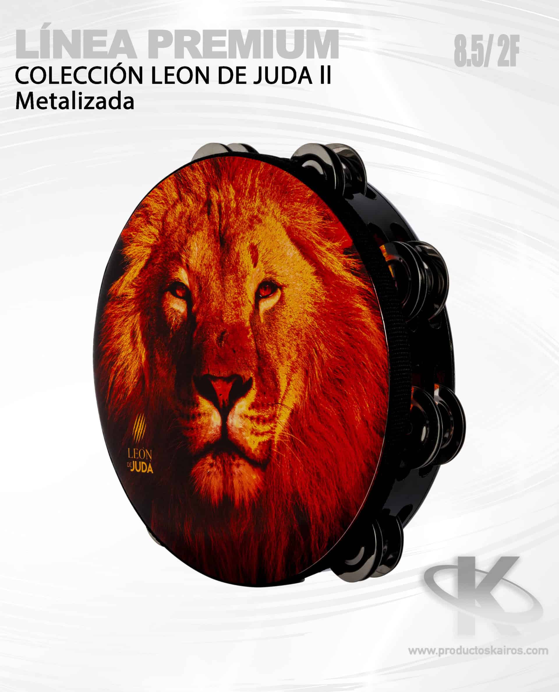 Pandero CLASICO Metalizado Premium León De Judá II ″ 2/F - Grupo Kairos