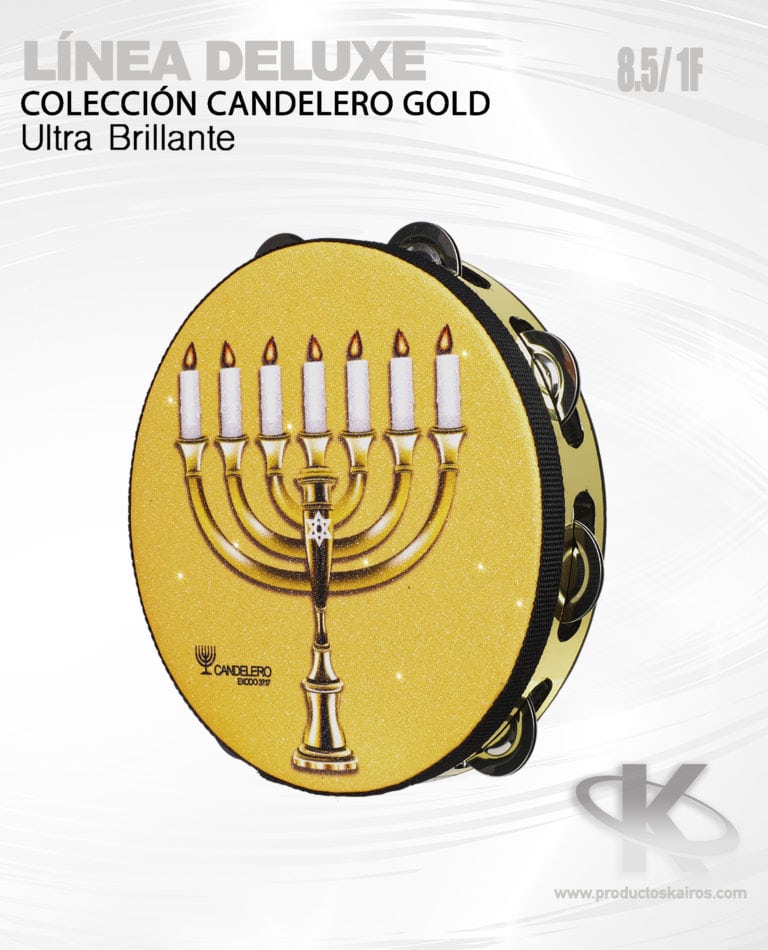 Pandero CLASICO Ultrabrillante Línea Deluxe Candelero Gold 8.5 1/F