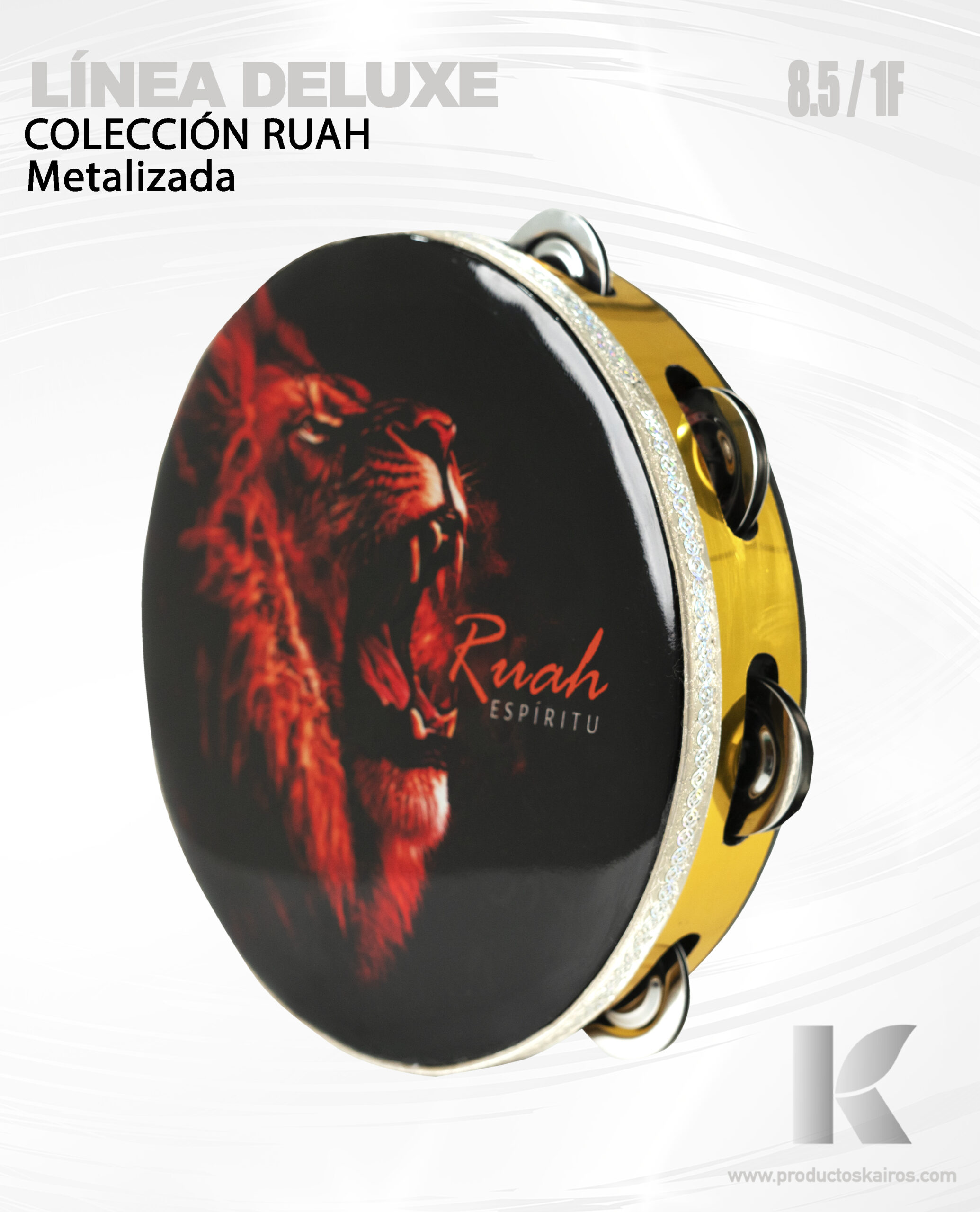 Pandero Deluxe Metalizado RUAH 8.5" 1/F