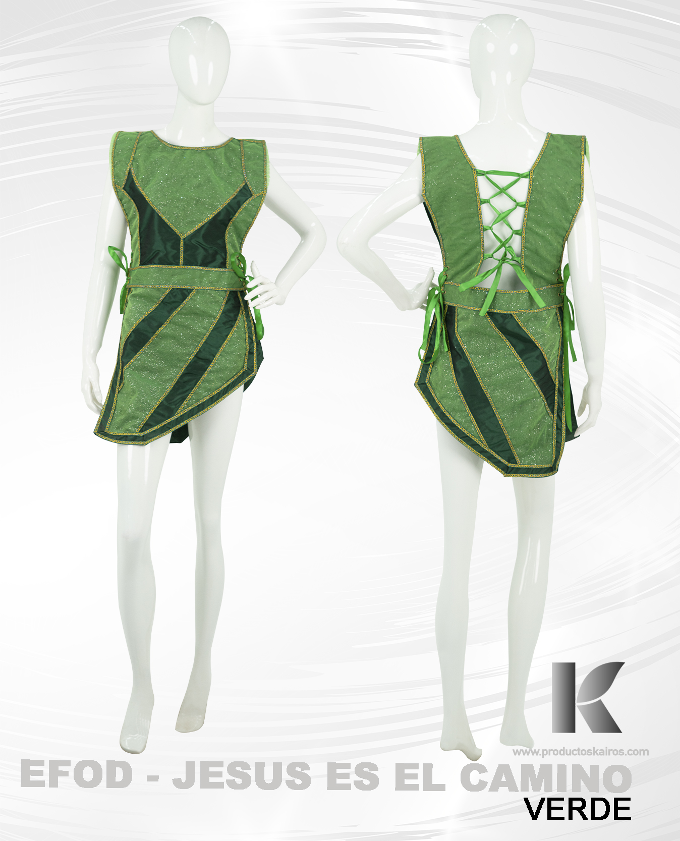 Solo efod de danza Jesús es el camino (Verde)