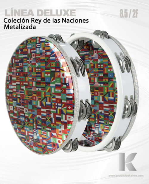 PANDERO METALIZADO DELUXE REY DE LAS NACIONES 8.5 2F