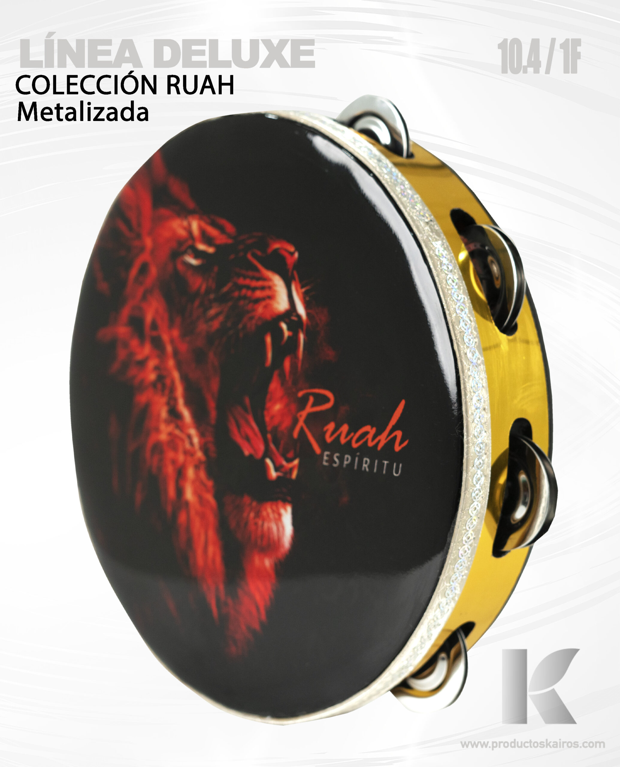 PANDERO METALIZADO DELUXE RUAH 10.4 1F