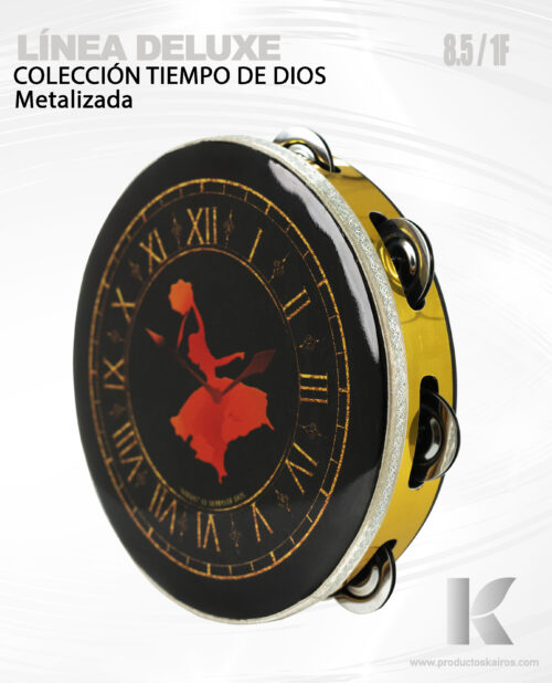Pandero Deluxe Metalizado Tiempo de Dios 8.5" 1/F
