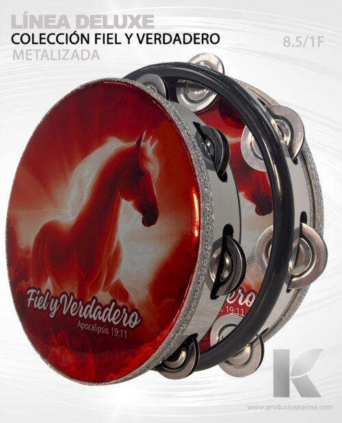 PANDERO METALIZADO DELUXE- FIEL Y VERDADERO 8.5" 1/F