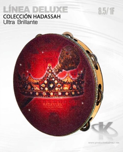 Pandero CLASICO Ultrabrillante Línea Deluxe Hadassah 8.5" 1/F